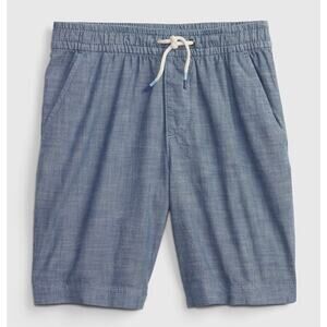 GAP Kids Boys Chambray Pull-On Shorts Blue Elastic Waist (Size S)